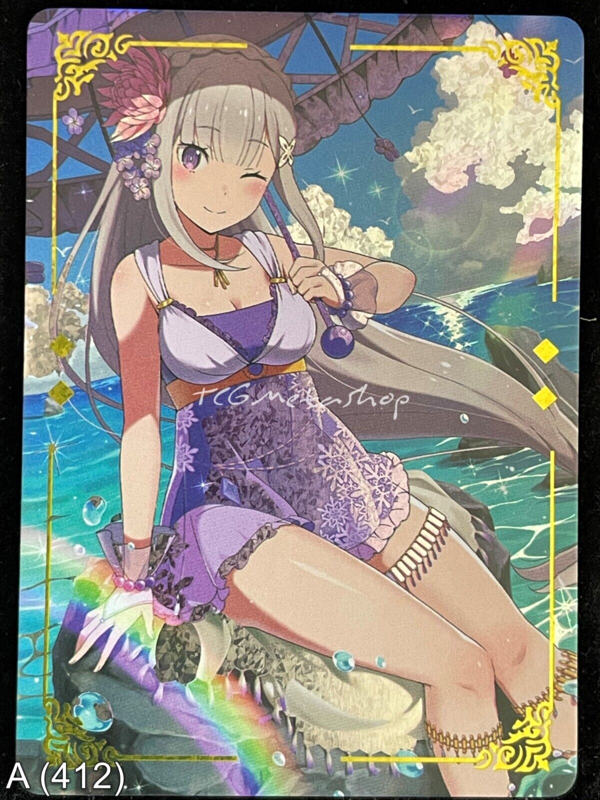 🔥 A 412 Emilia Re:Zero Goddess Story Anime Waifu Card ACG 🔥
