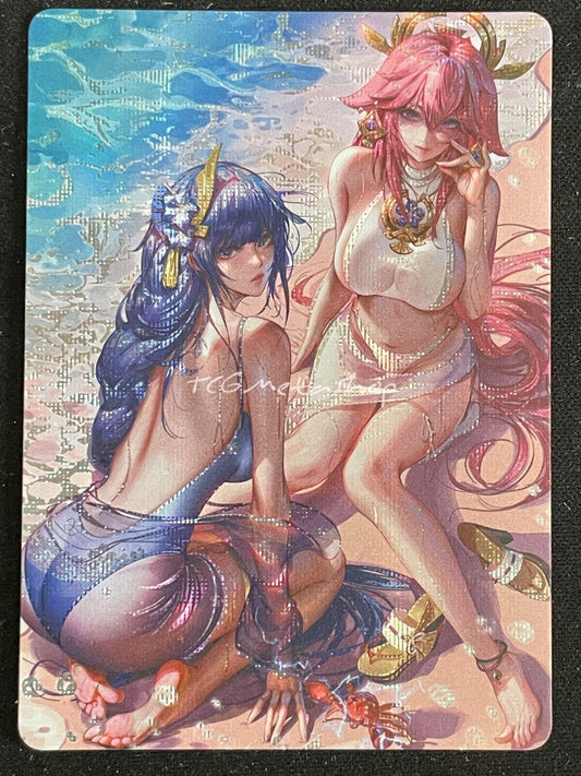 🔥 Genshin Raiden Shogun Yae Miko Goddess Story Anime Waifu Card ACG B 123 🔥